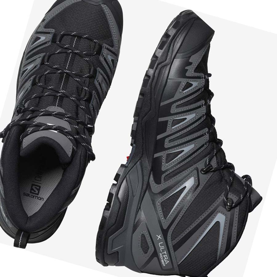 Salomon X ULTRA PIONEER MID CLIMASALOMON™ WATERPROOF Erkek Yürüyüş Ayakkabısı Gri Siyah | TR 3554HAP